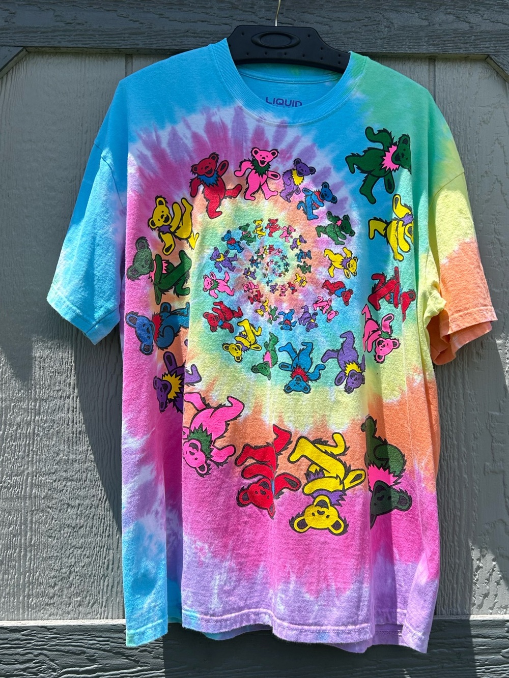 Vintage 90s Liquid Blue Grateful Dead Dancing Bears Tie-Dye T-Shirt XL